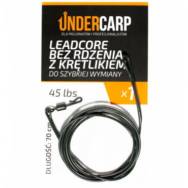 Under Carp Leadcore Bez Rdzenia z Krętlikiem do Szybkiej Wymiany 45 lbs / 70 cm – Zielony